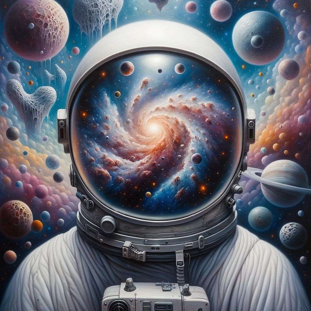 an astronaut, painting, surrealism style